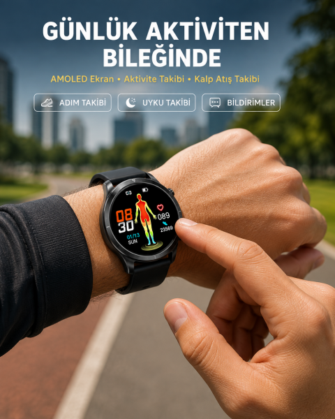 3 Kordonlu AMOLED Akıllı Saat – Sağlık Takipli - Lisinya