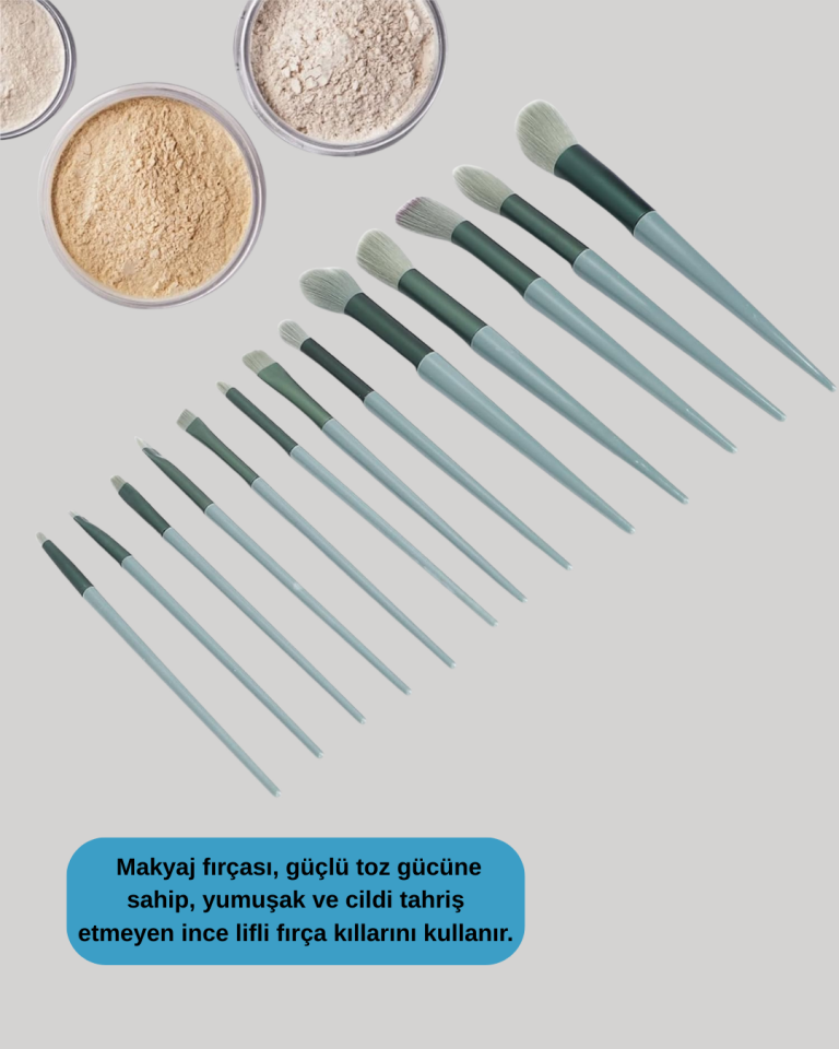 Profesyonel Kullanıma Uygun 13 Parça Makyaj Fırçası Takımı Fiber Kıllı - Lisinya