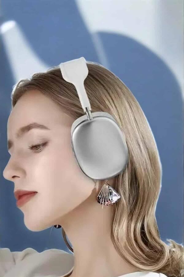 P9 Plus Kablosuz Kulak Üstü Bluetooth Kulaklık Beyaz Yüksek Ses Kaliteli - Lisinya