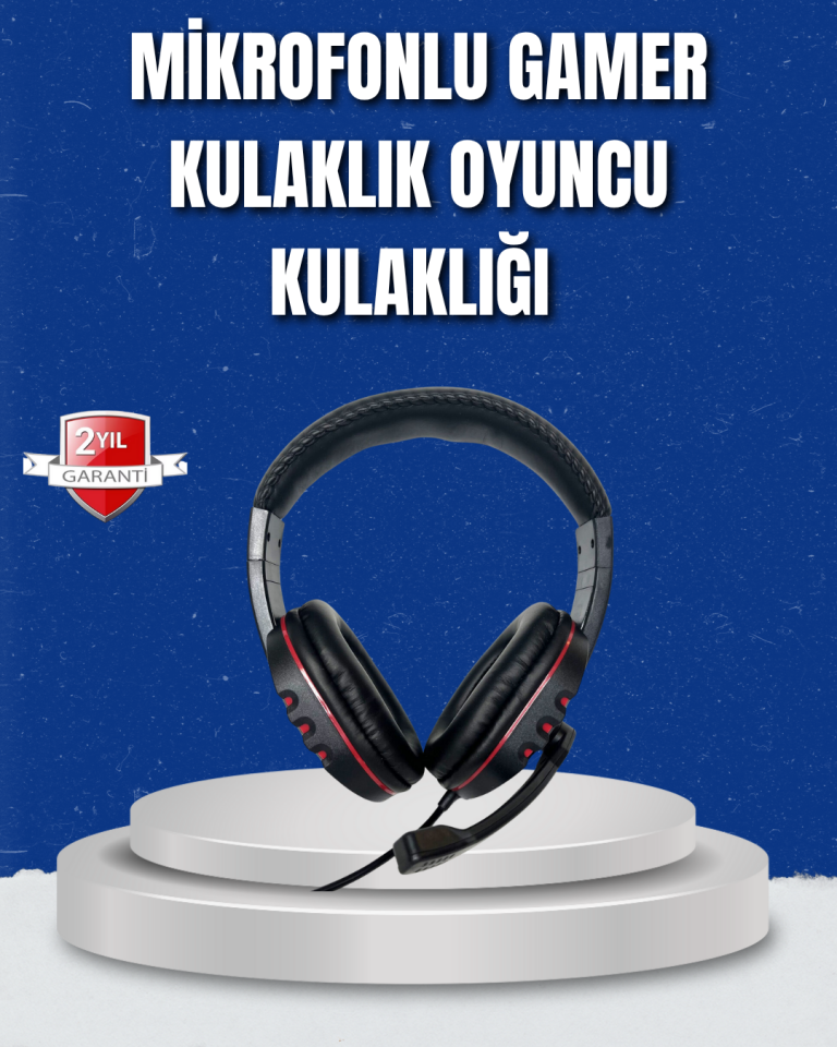 Bilgisayar Oyuncu Kulaklığı – Yumuşak Pedli, Dayanıklı İpli Kablo