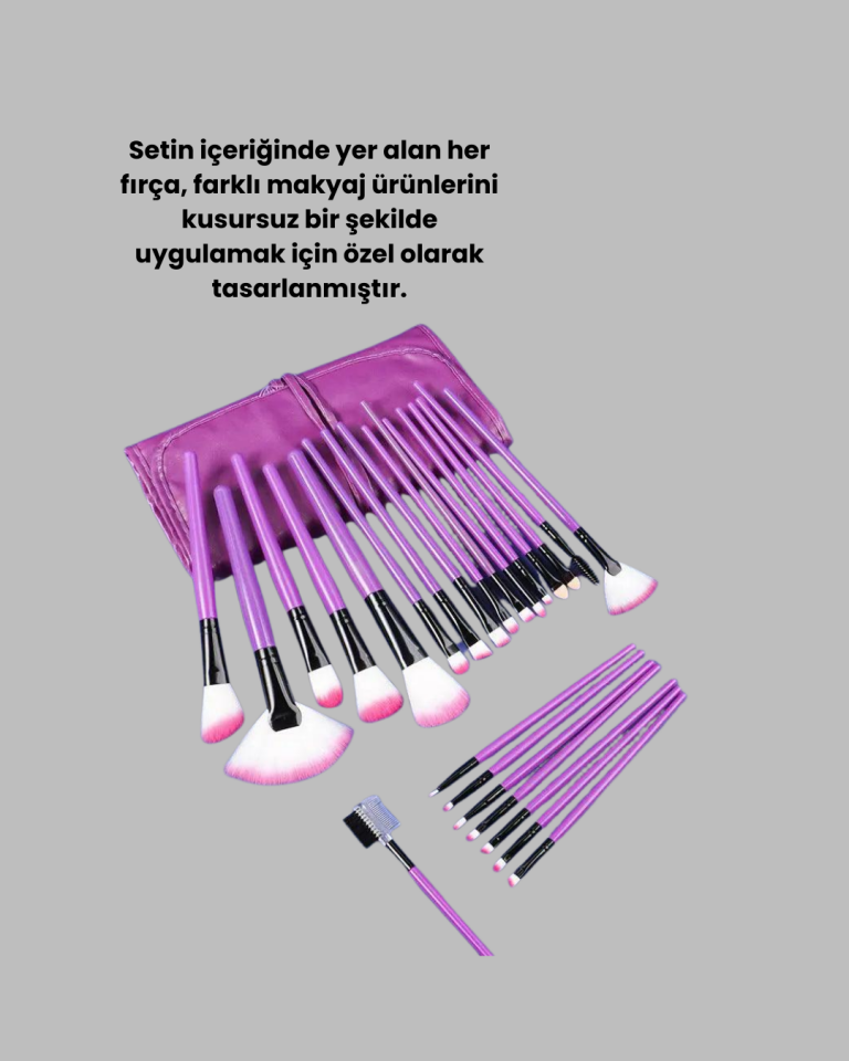 Doğal Görünüm Sağlayan Yumuşak Kıllı 12 Parça Makyaj Fırça Seti Günlük ve Profesyonel Kullanıma Uygun - Lisinya