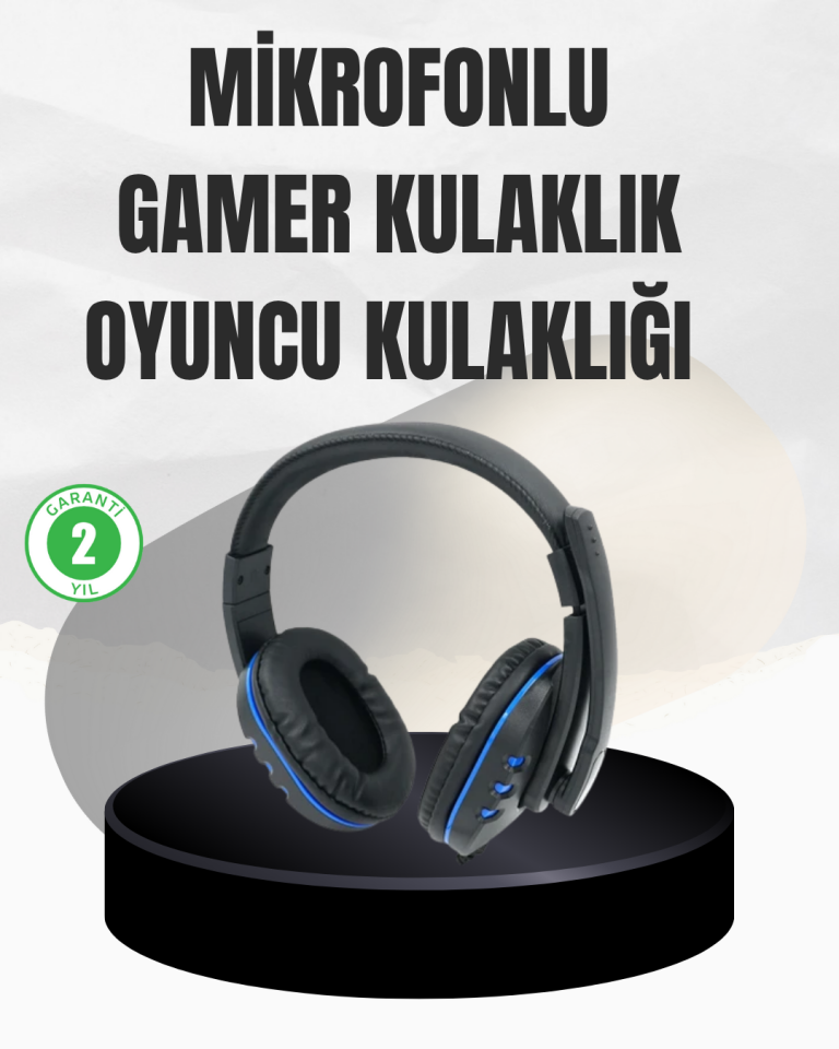 Stereo Oyun Kulaklığı – Güçlü Bas, Mikrofonlu ve Konforlu Tasarım - Lisinya
