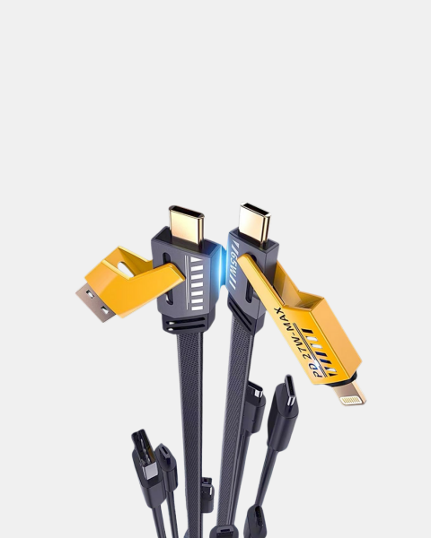 65W 4’ü 1 Arada Örgülü Hızlı Şarj Kablosu USB-C USB-A Çoklu Şarj Dayanıklı - Lisinya