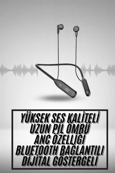 100 Saat Kablolu Boyun Askılı Dijital Göstergeli Bluetooth Kulaklık