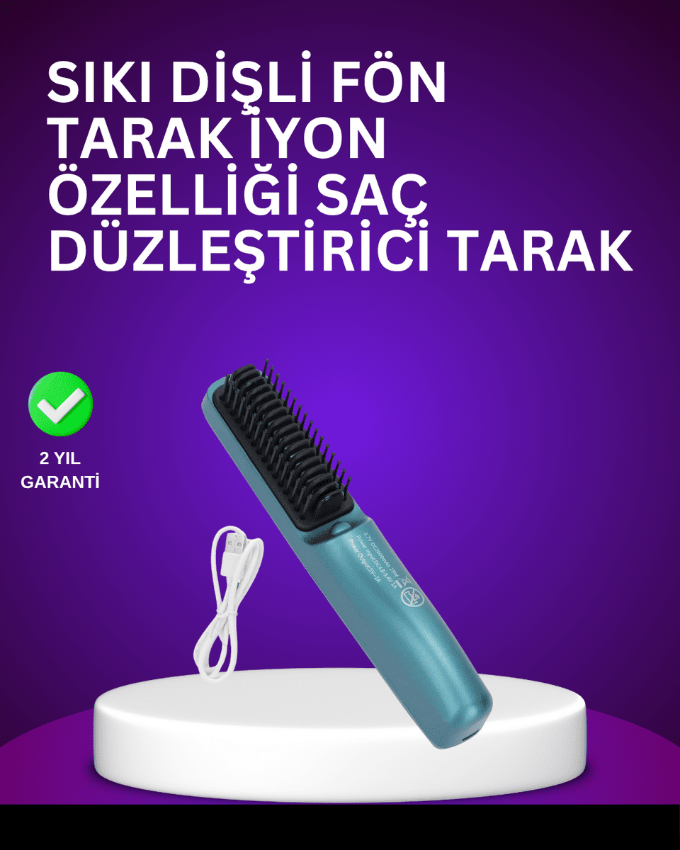 İyon Teknolojili Düzleştirici Tarak – 20 Saniyede Isınır