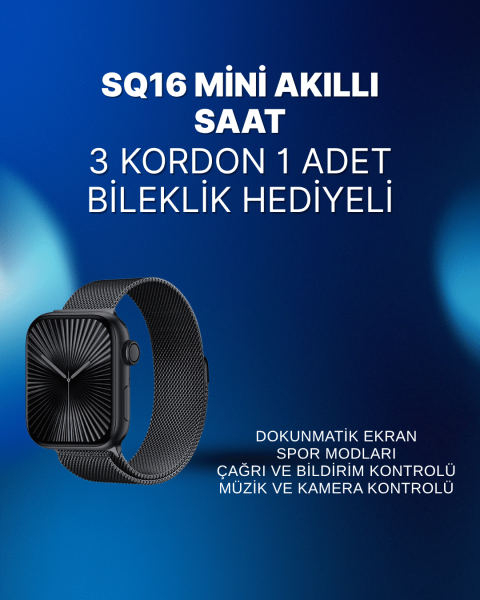 Mini Series 10 Akıllı Saat | 3 Kordon + Bileklik Hediyeli, Tüm Telefonlarla Uyumlu - Lisinya