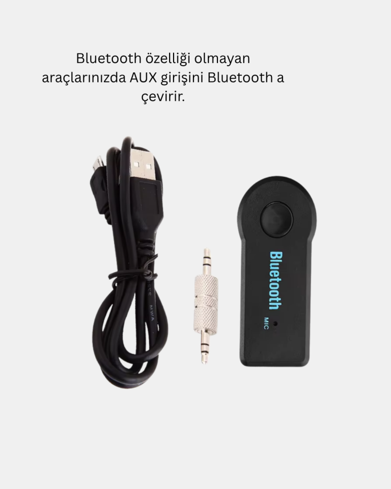 Bluetooth AUX Araç Kiti Eller Serbest Müzik Çalar Dahili Mikrofonlu - Lisinya