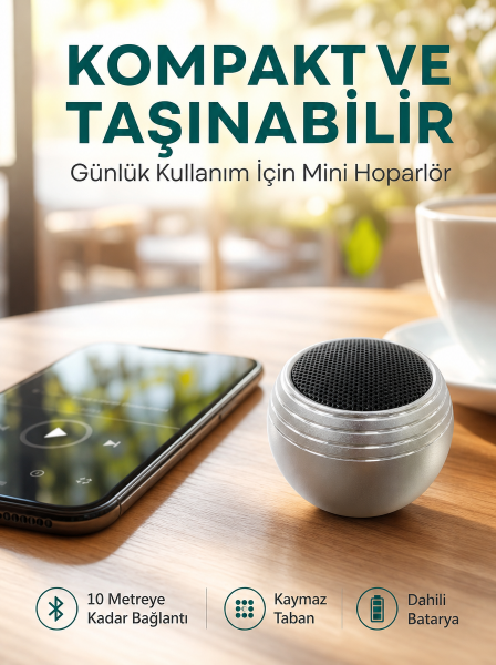 Kablosuz Mini Hoparlör Şarjlı TWS Destekli Kompakt Ses Sistemi Yeni Nesil - Lisinya