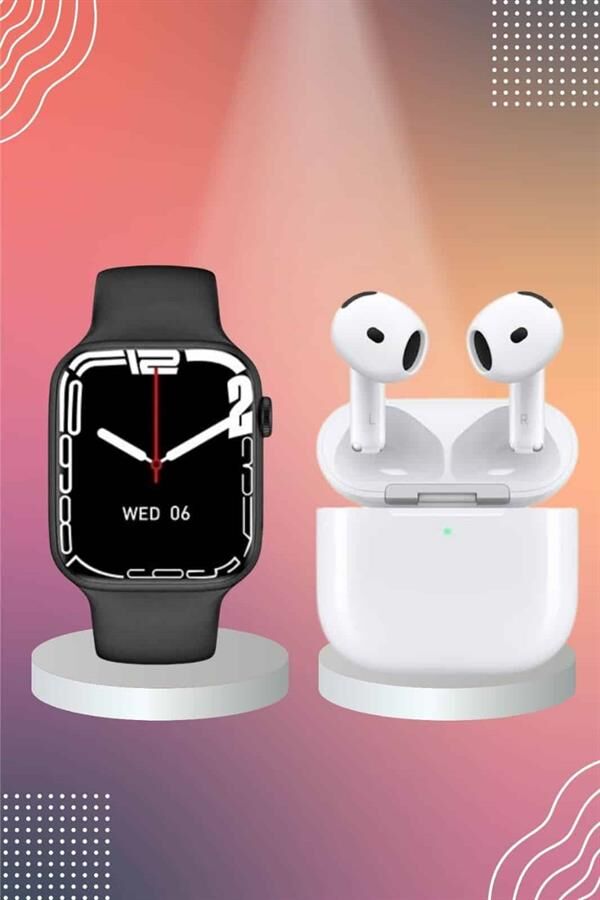 3.Nesil TWS Bluetooth Kulaklık ve Dokunmatik Ekran Akıllı Saat Sesli Görüşme - YamanHobi