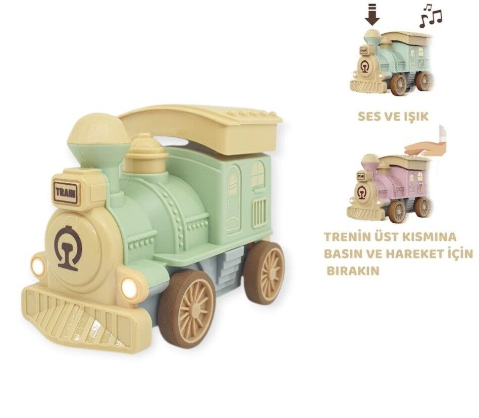 Oyuncak Tren Işıklı Sesli Bas Gitsin 14cm - YEŞİL - 8068A (Lisinya)