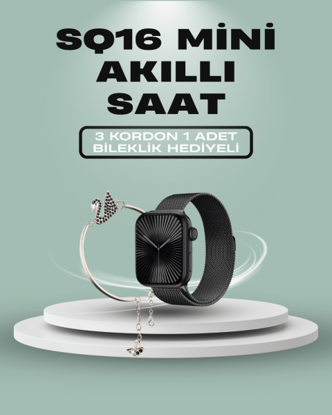 SQ-16 Mini Series 10 Akıllı Saat – 3 Kordon + Hediye Bileklik - Lisinya