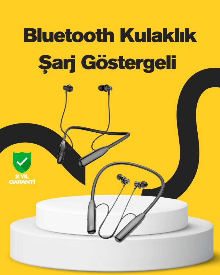YamanHobi Y12 Boyun Askılı Bluetooth Kulaklık LCD Ekranlı Dokunmatik