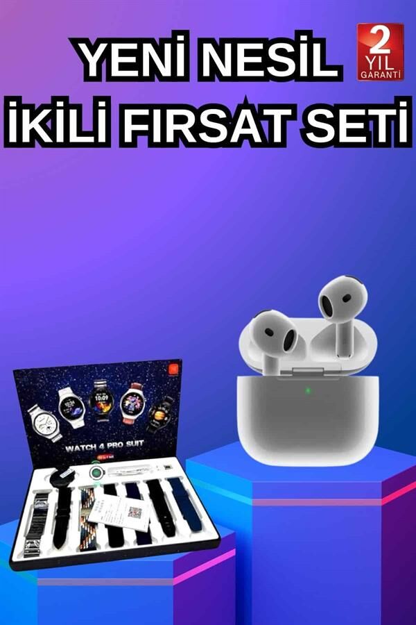 3.Nesil TWS  Kulaklık Bluetooth Bağlantılı Amoled Ekran Plastik Hasır Kordon