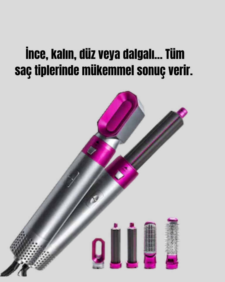 5 Parça Saç Şekillendirme Seti Düzleştirme Dalga ve Bukle Yapma - Lisinya
