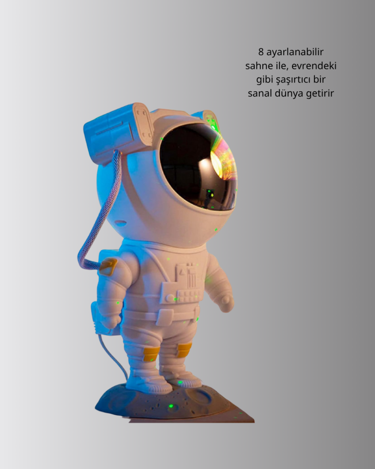 Astronot Yıldız Projeksiyon Lambası 8 Efektli Uzaktan Kumandalı Gece Işığı - Lisinya