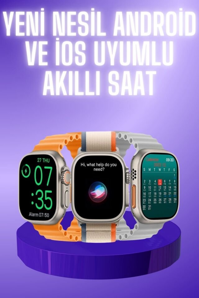 Akıllı Saat Çok Fonksiyonlu Unısex Sosyal Medya Girişli Bluetooth Bağlantılı - Lisinya