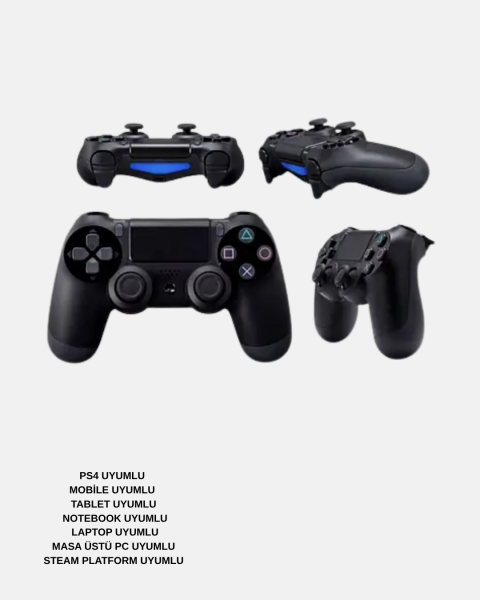 PS4 Kablosuz Oyun Kolu V2 – Bluetooth Bağlantılı, Titreşimli, PC ve Mobil Uyumlu - Lisinya