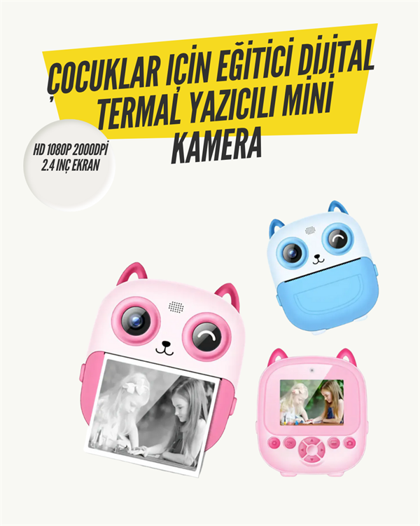 2.4” Ekranlı Mini Kamera – 1080p Kayıt + Mürekkepsiz Yazdırma - Lisinya