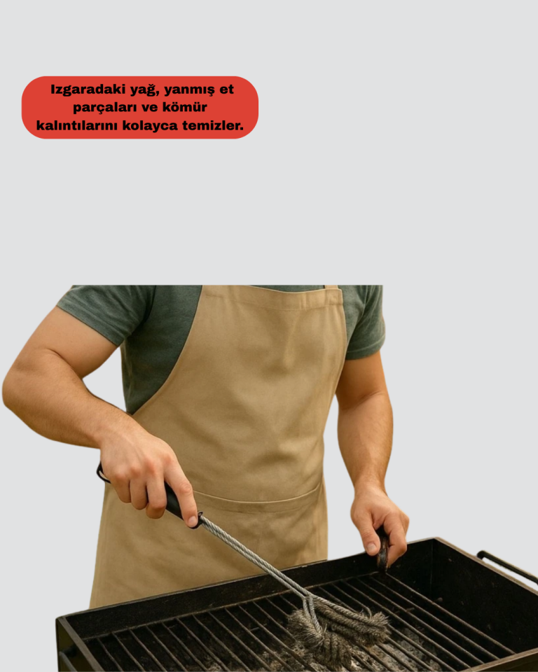 Mangal Izgara Temizleme Fırçası Paslanmaz Çelik Telli Uzun Saplı - Lisinya