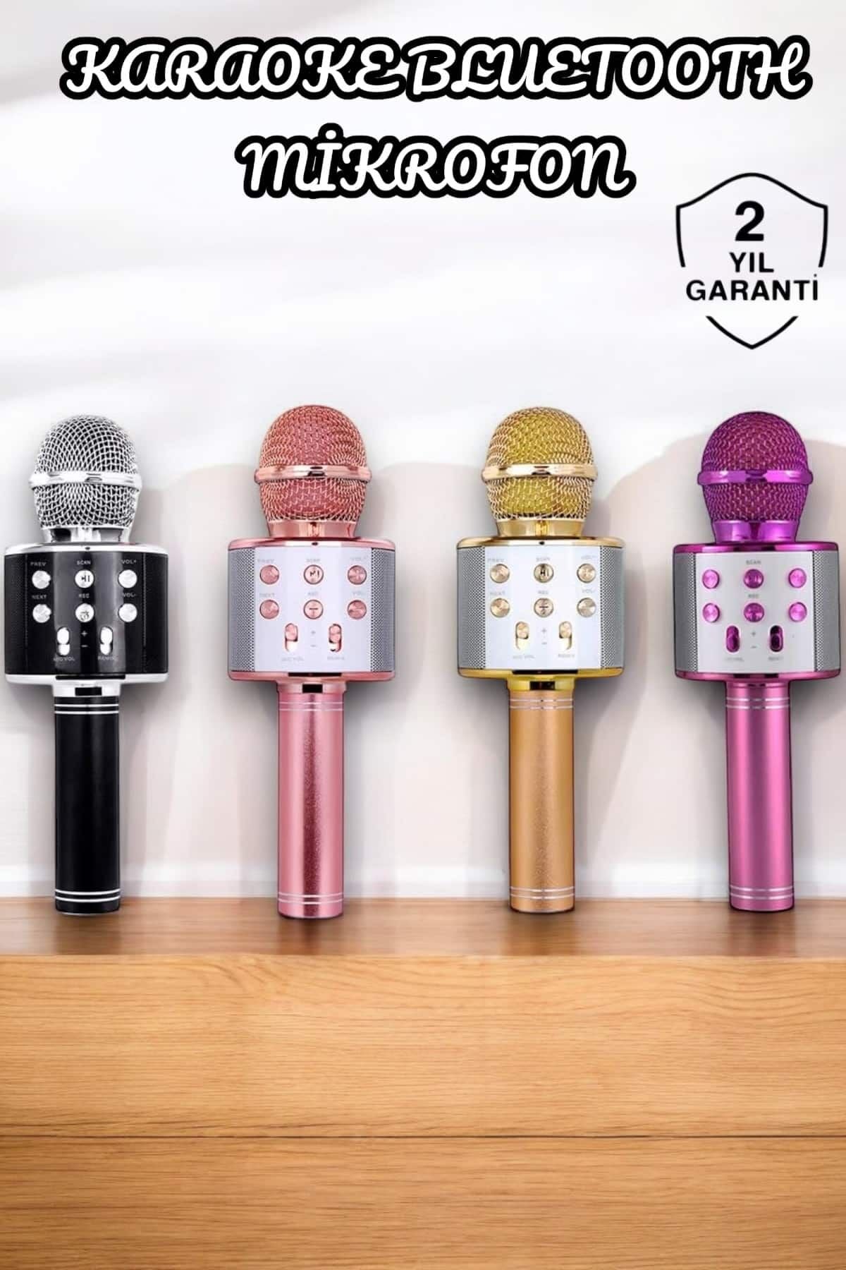 Şarjlı ve Uzun Pil Ömürlü Karaoke Mikrofon USB Bellek Destekli, Profesyonel Ses - Lisinya