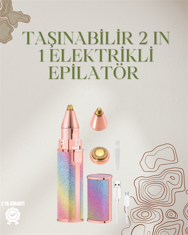 Mini Elektrikli Epilatör Cihazı – USB Şarjlı, Acısız Yüz ve Kaş Bakım Aleti - Lisinya