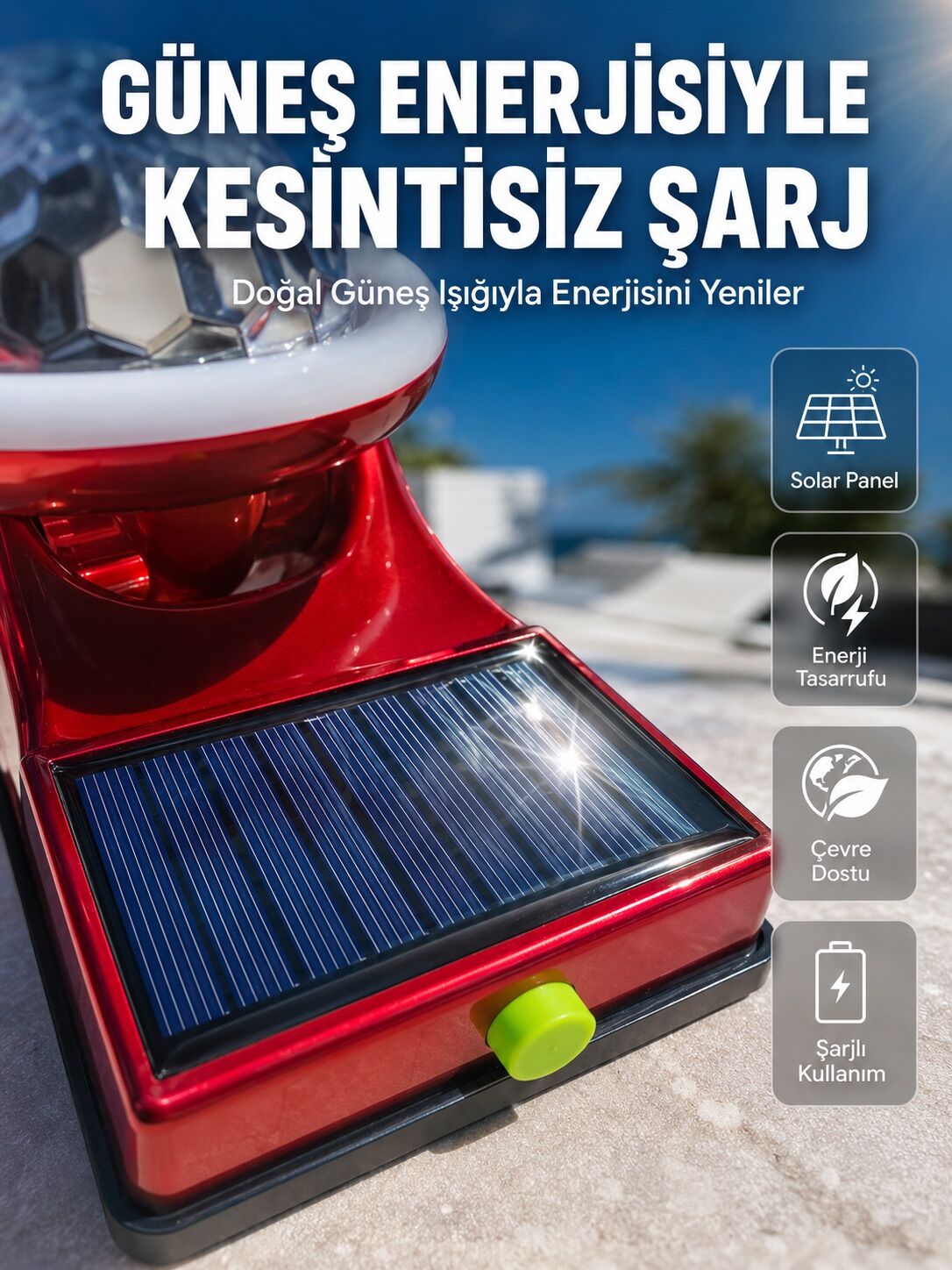 Taşınabilir Solar LED Parti Lambası USB Şarjlı Renkli Dekoratif Aydınlatma - Lisinya