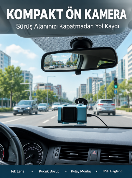 Kompakt Dash Kamera USB Şarj TF Kart Destekli Yeni Nesil - Lisinya