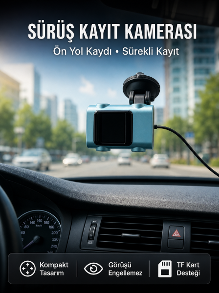 Araç Ön Cam Kamerası Sürüş Güvenliği İçin Video Kayıt Yeni Nesil - Lisinya