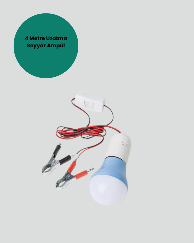 Aküden Çalışan 12V LED Ampul Taşınabilir Kullanım - Lisinya