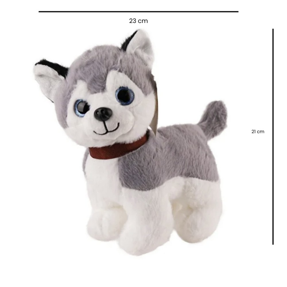 Sesli Peluş Köpek - 2309033 - Gri (Lisinya)
