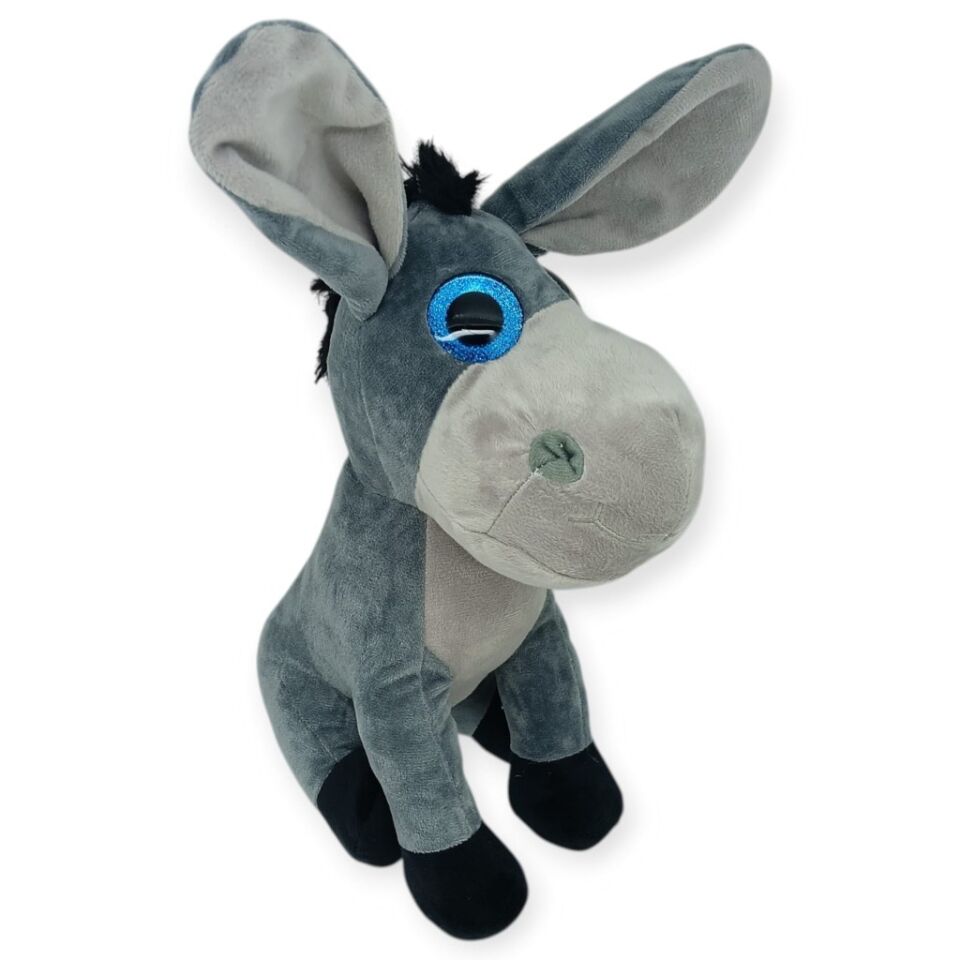 Peluş Cam Gözlü Hayvanlar 25 cm - Eşek (Lisinya)