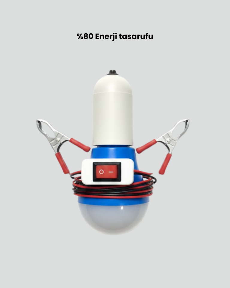 Timsah Kıskaçlı 12V LED Ampul Kamp ve Acil Durum Lambası - Lisinya