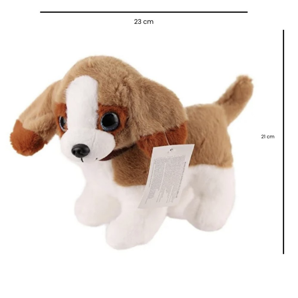 Sesli Peluş Köpek - 2309033 - Kahverengi-Beyaz (Lisinya)