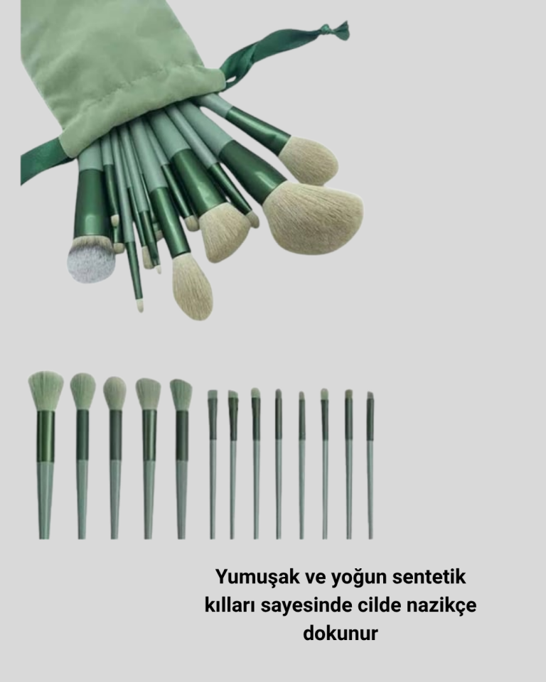 13’lü Yumuşak Kıllı Makyaj Fırça Seti – Profesyonel Kalite, Hassas Ciltlere Uygun - Lisinya