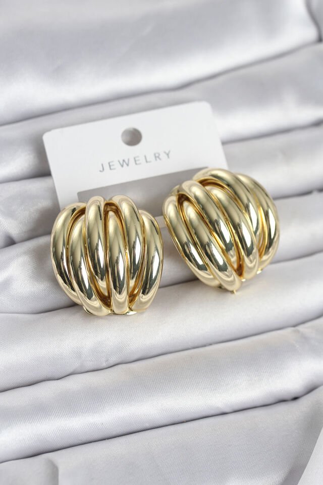 Pirinç Gold Renk Vintage Kadın Küpe - Lisinya