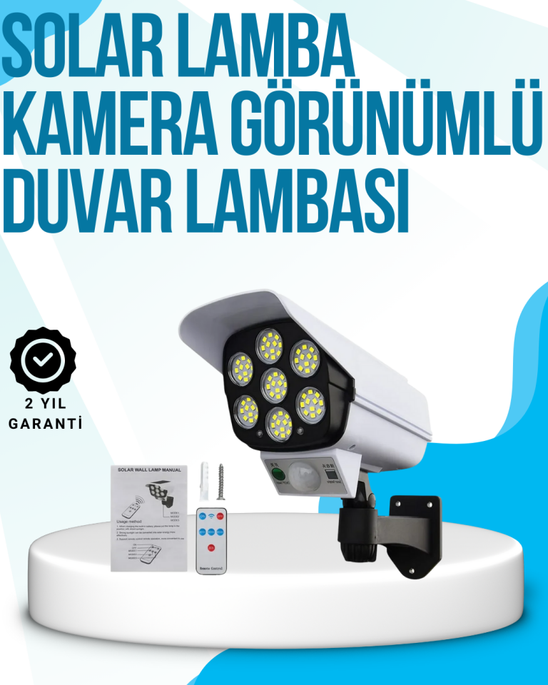 Solar Panelli Kablosuz Dış Mekan Lambası Hareket Sensörlü Bahçe Aydınlatması