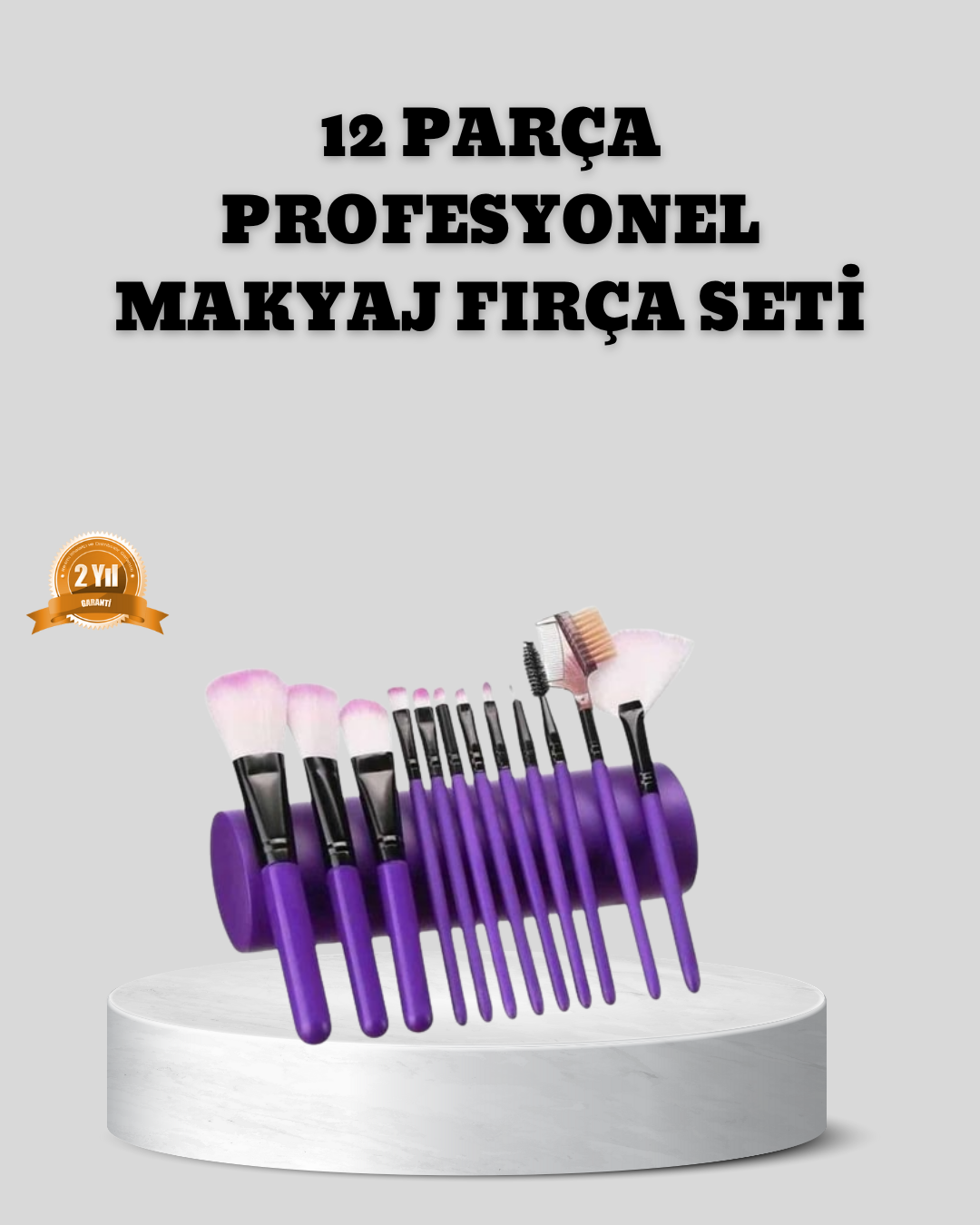 12 Parça Makyaj Fırça Seti – Profesyonel ve Günlük Kullanıma Uygun - Lisinya