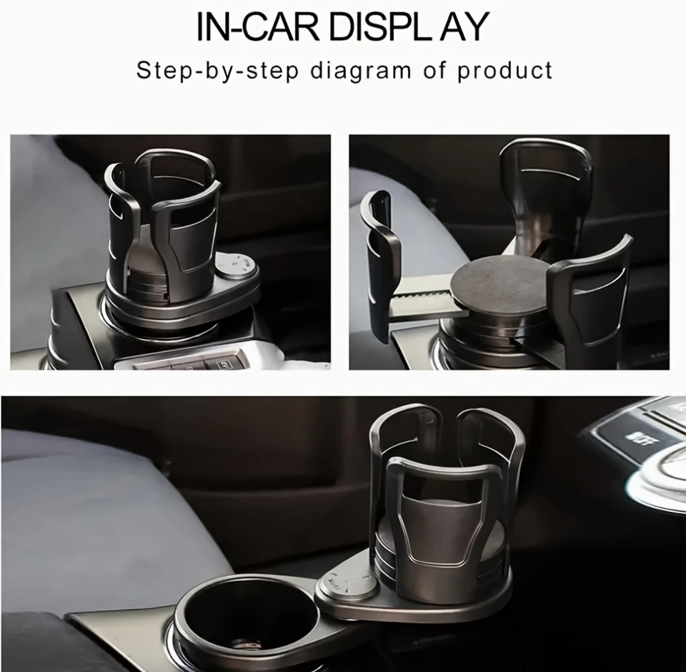 2’si 1 Arada Ayarlanabilir Araç Bardak Tutucu, Genişleyebilir Üst Kısım 3”-6.2”, Şişe Adaptörü, Araba Organizatörü, Dayanıklı Taban, Ramblers Hydroflask Uyumlu, Modern Araç Düzenleyic ( Lisinya )