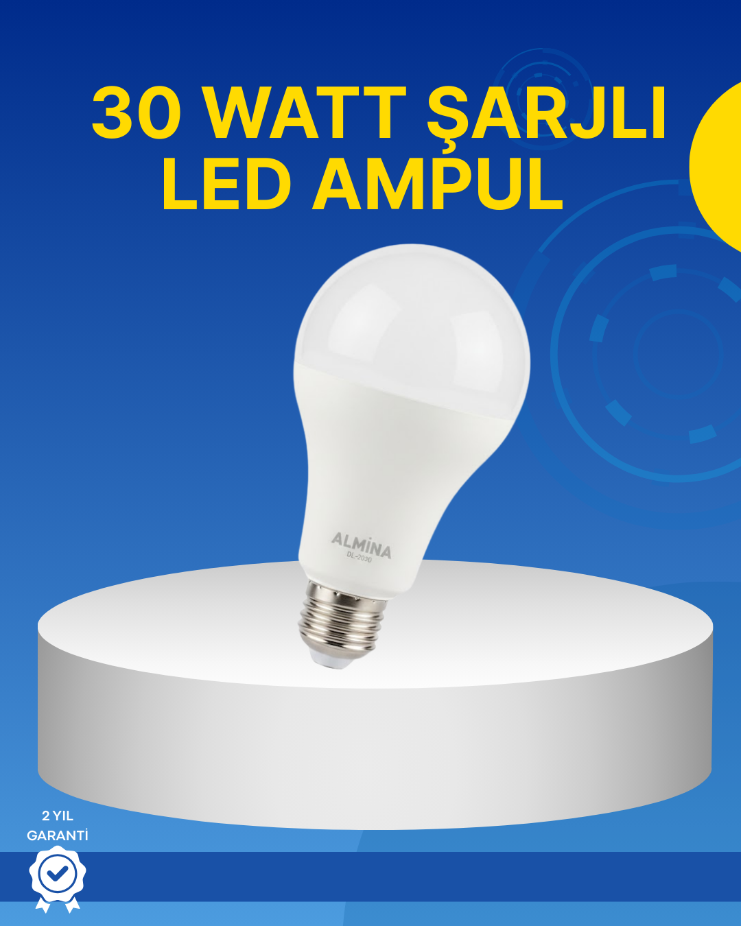 Ev ve İş Yeri İçin Şarjlı LED Ampul - Lisinya