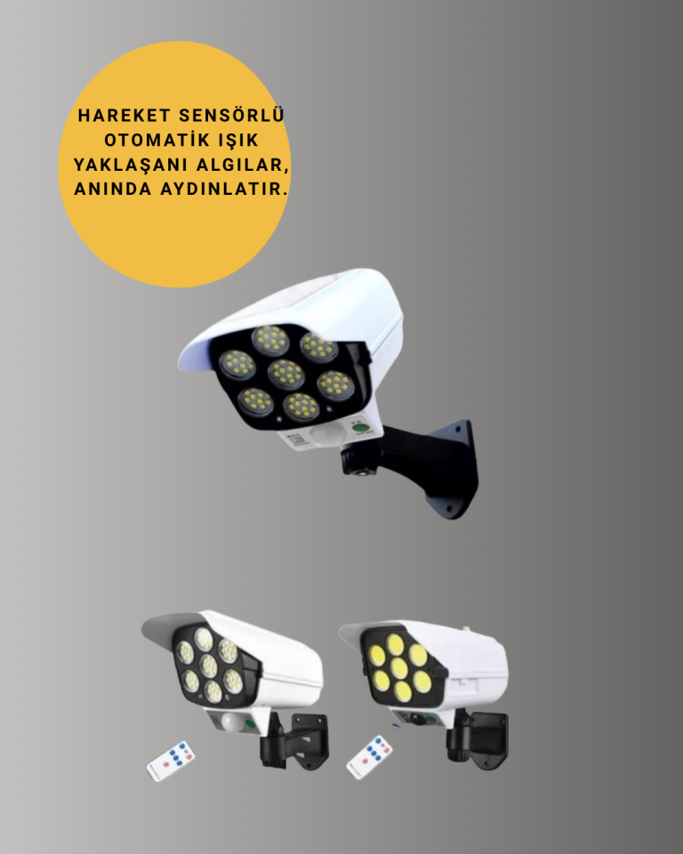 Solar Panelli Kablosuz Dış Mekan Lambası Hareket Sensörlü Bahçe Aydınlatması