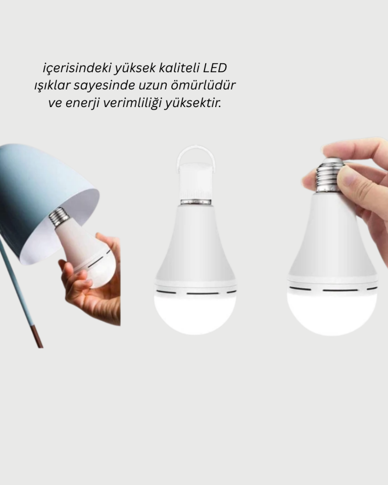 Ev ve İş Yeri İçin Şarjlı LED Ampul - Lisinya