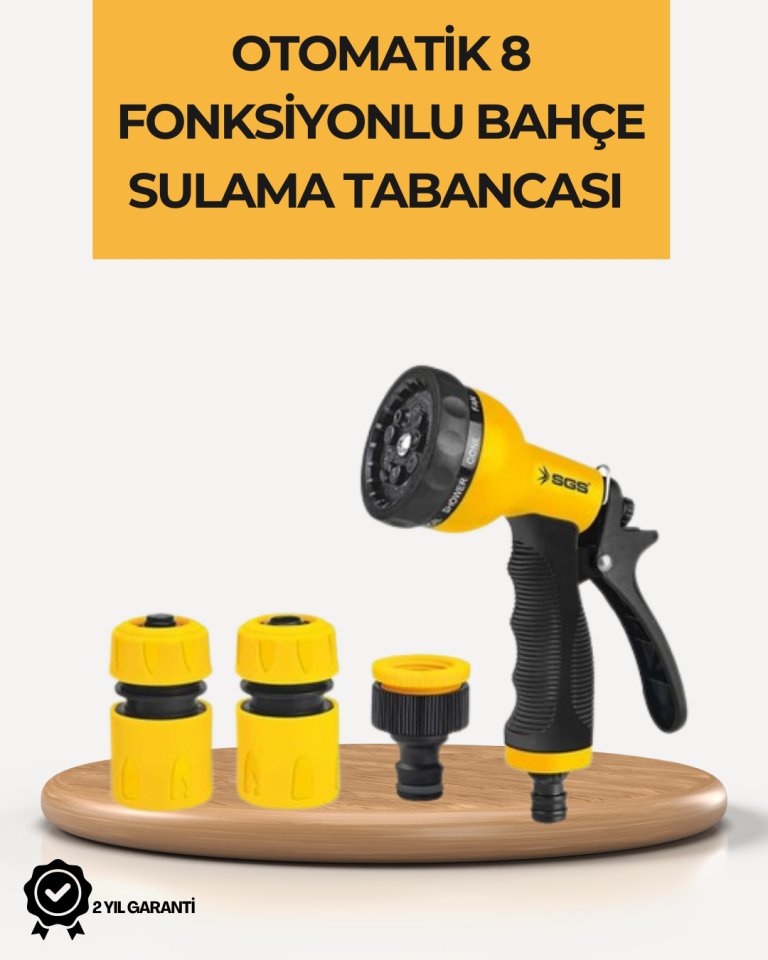 8 Modlu Bahçe Sulama Tabancası Seti Bitki Çiçek Araç Temizleme - Lisinya