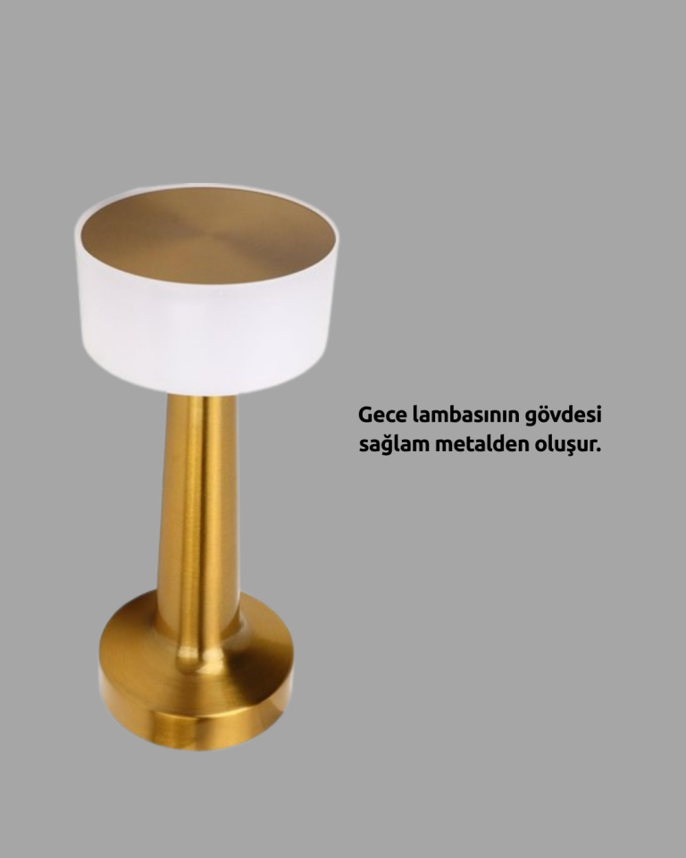 YamanHobi Dokunmatik Şarjlı LED Masa Lambası 3 Kademeli Metal Gövdeli