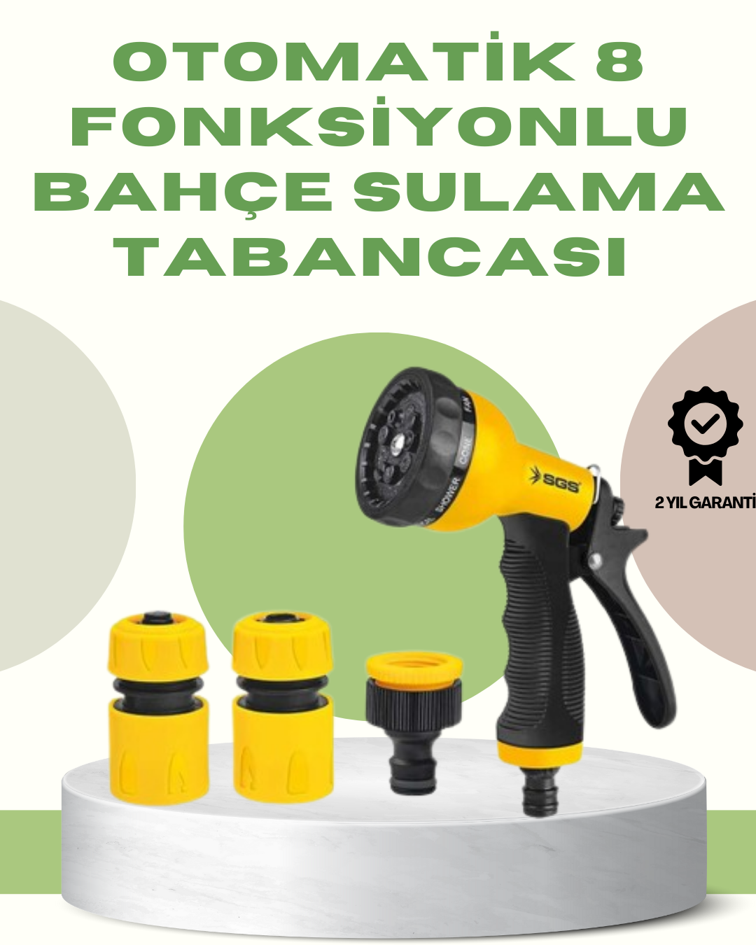 Çok Fonksiyonlu Bahçe Sulama Tabancası Ergonomik Basınçlı Sprey - Lisinya