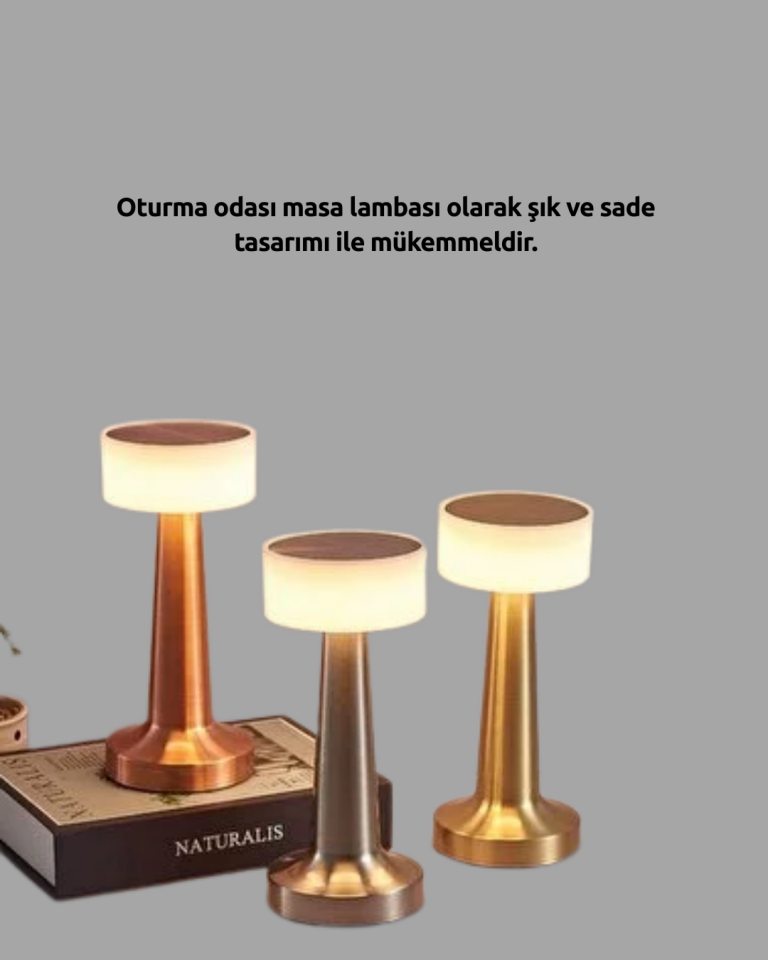 YamanHobi Dokunmatik Şarjlı LED Masa Lambası 3 Kademeli Metal Gövdeli