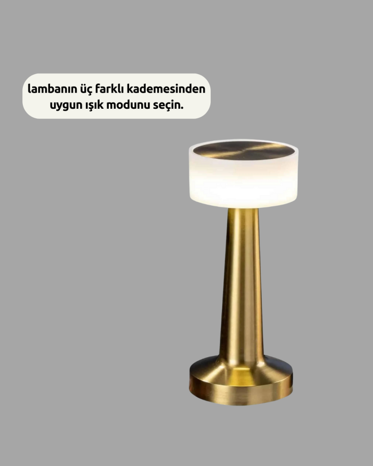 YamanHobi Dokunmatik Şarjlı LED Masa Lambası 3 Kademeli Metal Gövdeli