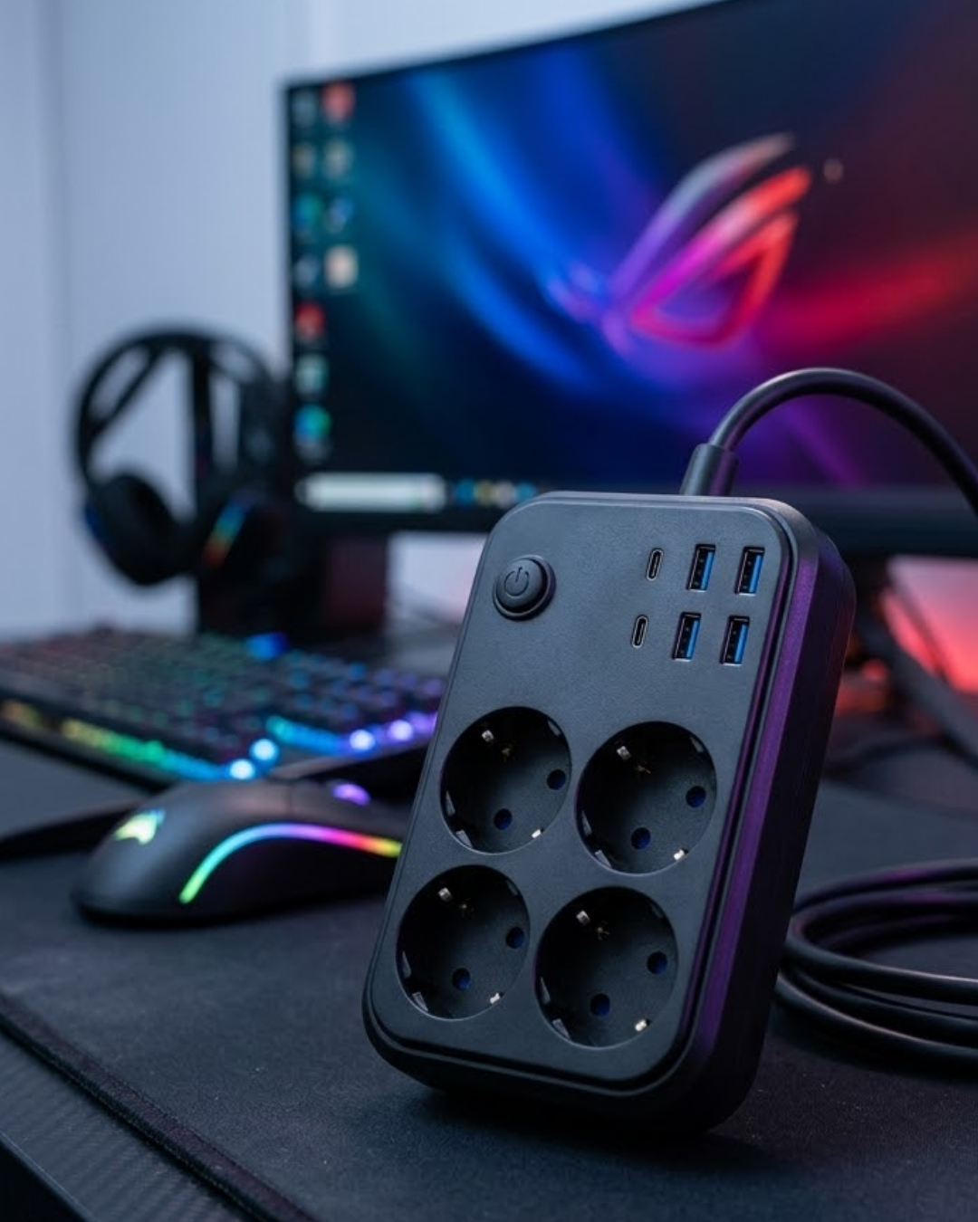 Akım Korumalı Çoklu Priz 4 USB 2 Type C 4 Priz Güvenli ve Hızlı Şarj - Lisinya