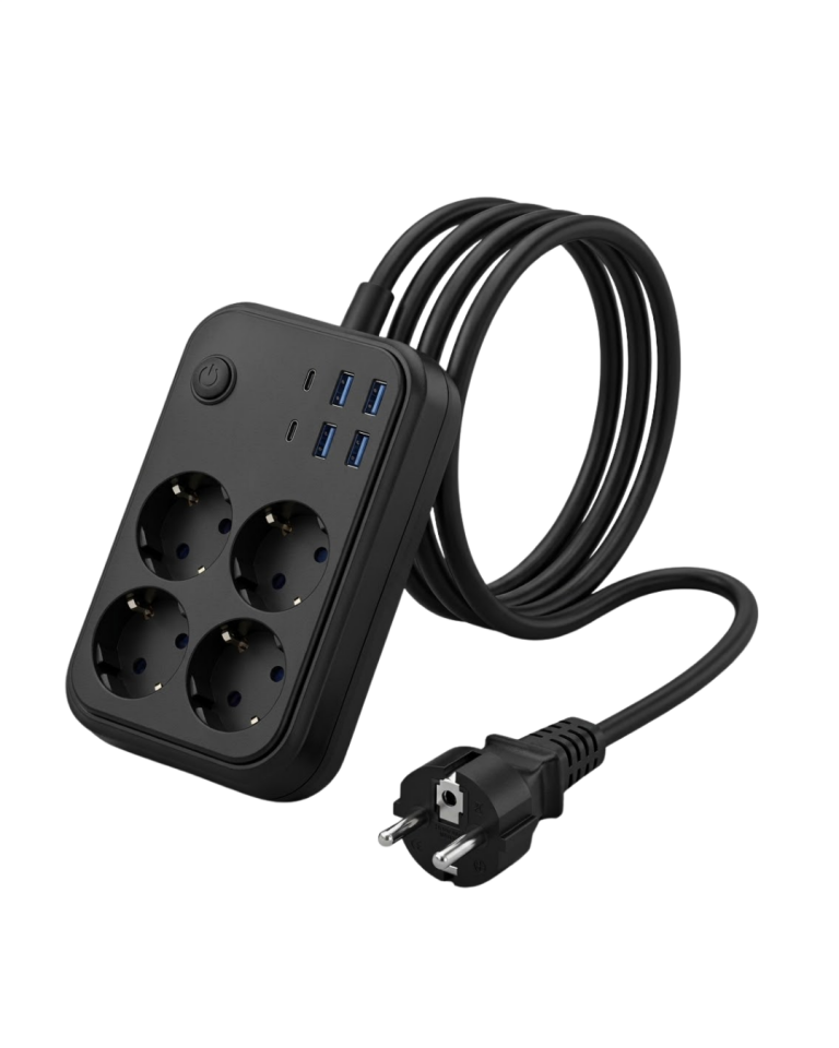 Akım Korumalı Çoklu Priz 4 USB 2 Type C 4 Priz Güvenli ve Hızlı Şarj - Lisinya