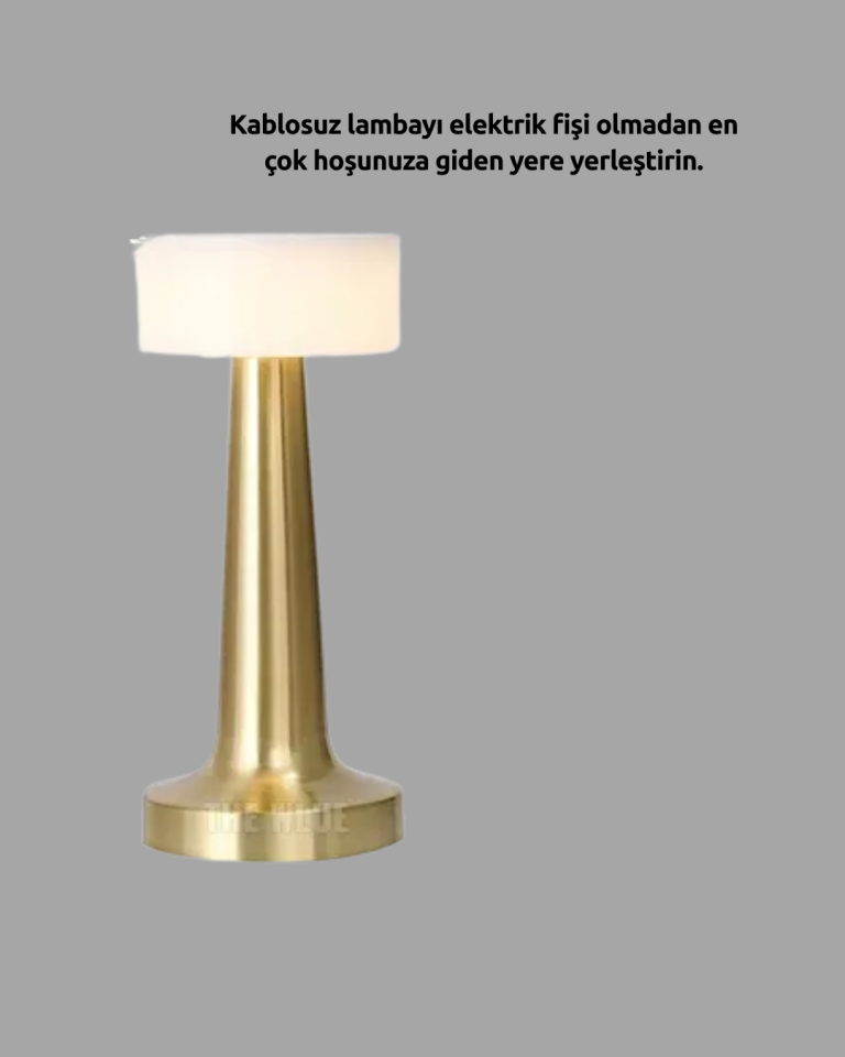YamanHobi Dokunmatik Şarjlı LED Başucu Lambası 3 Kademeli Metal Gövdeli