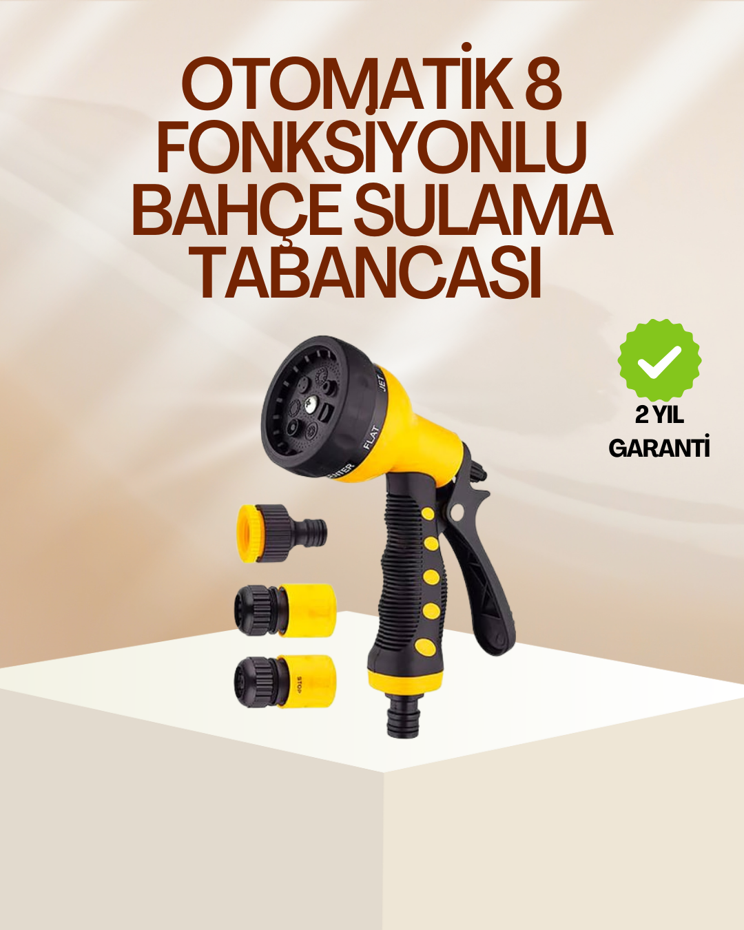 8 Fonksiyonlu Bahçe Sulama Tabancası Seti Çok Amaçlı Hortum Ucu - Lisinya